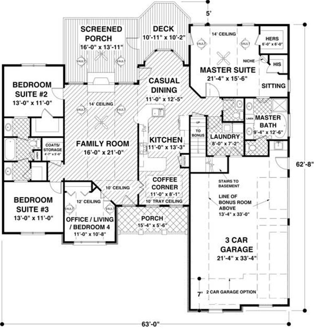 Craftsman Home With 4 Bedrms 2000 Sq Ft Floor Plan 109 1046 Tpc