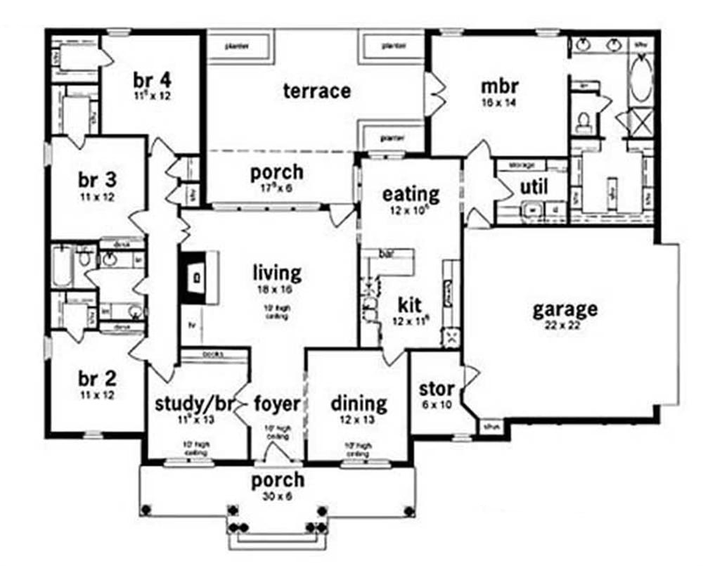 5 Bedroom Ranch House Floor Plans Floorplans click