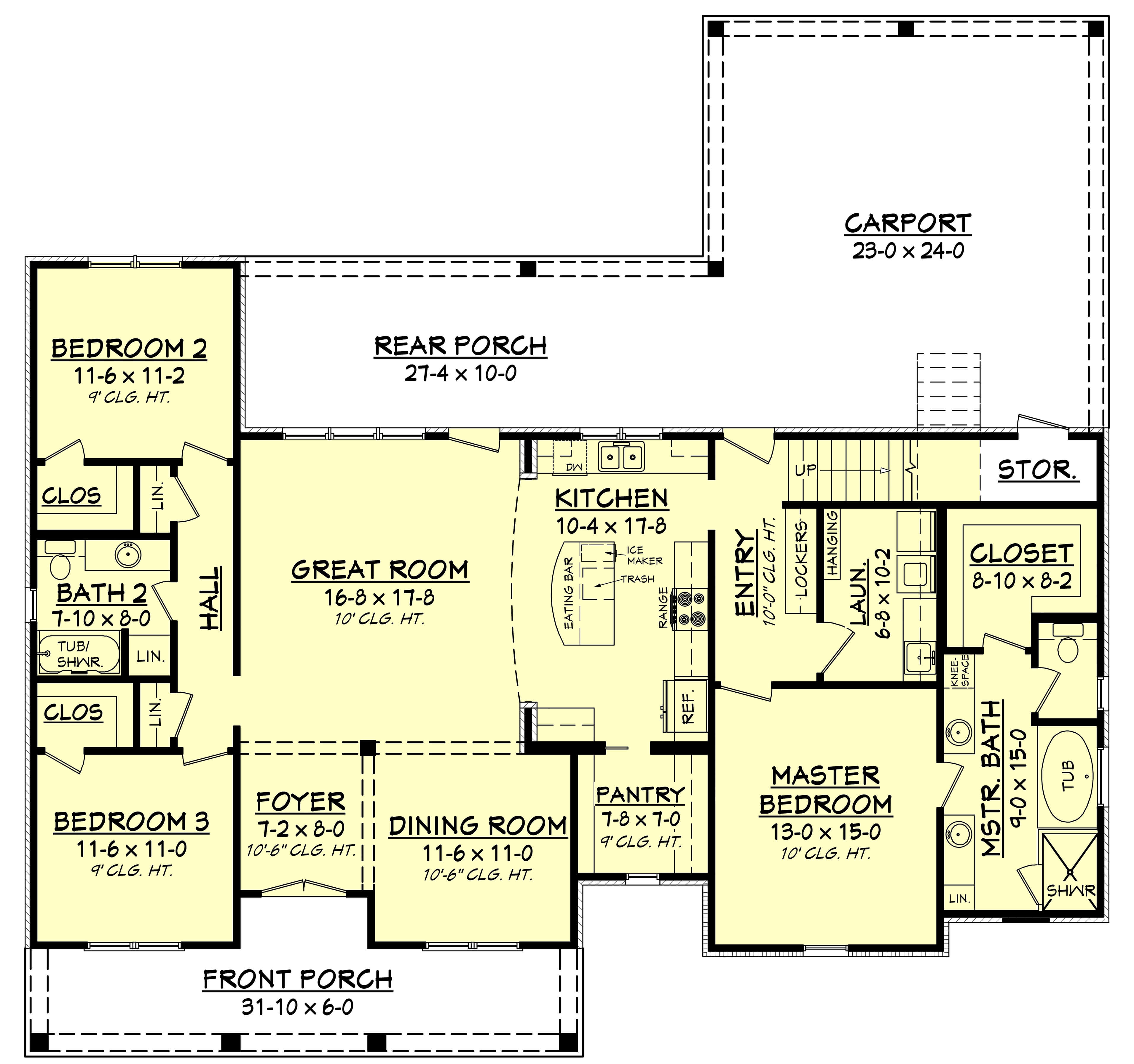 3 Bedrm 1900 Sq Ft Acadian House Plan 142 1163