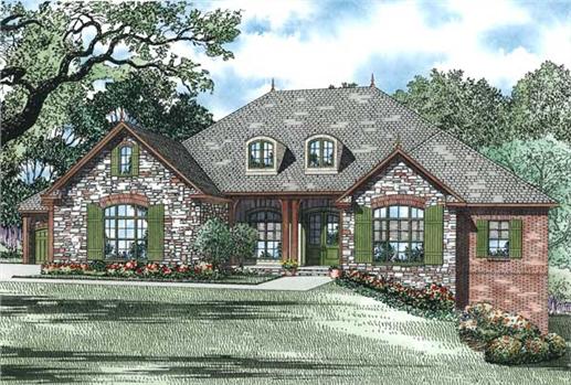 French Country House Plans   Home Design 1347