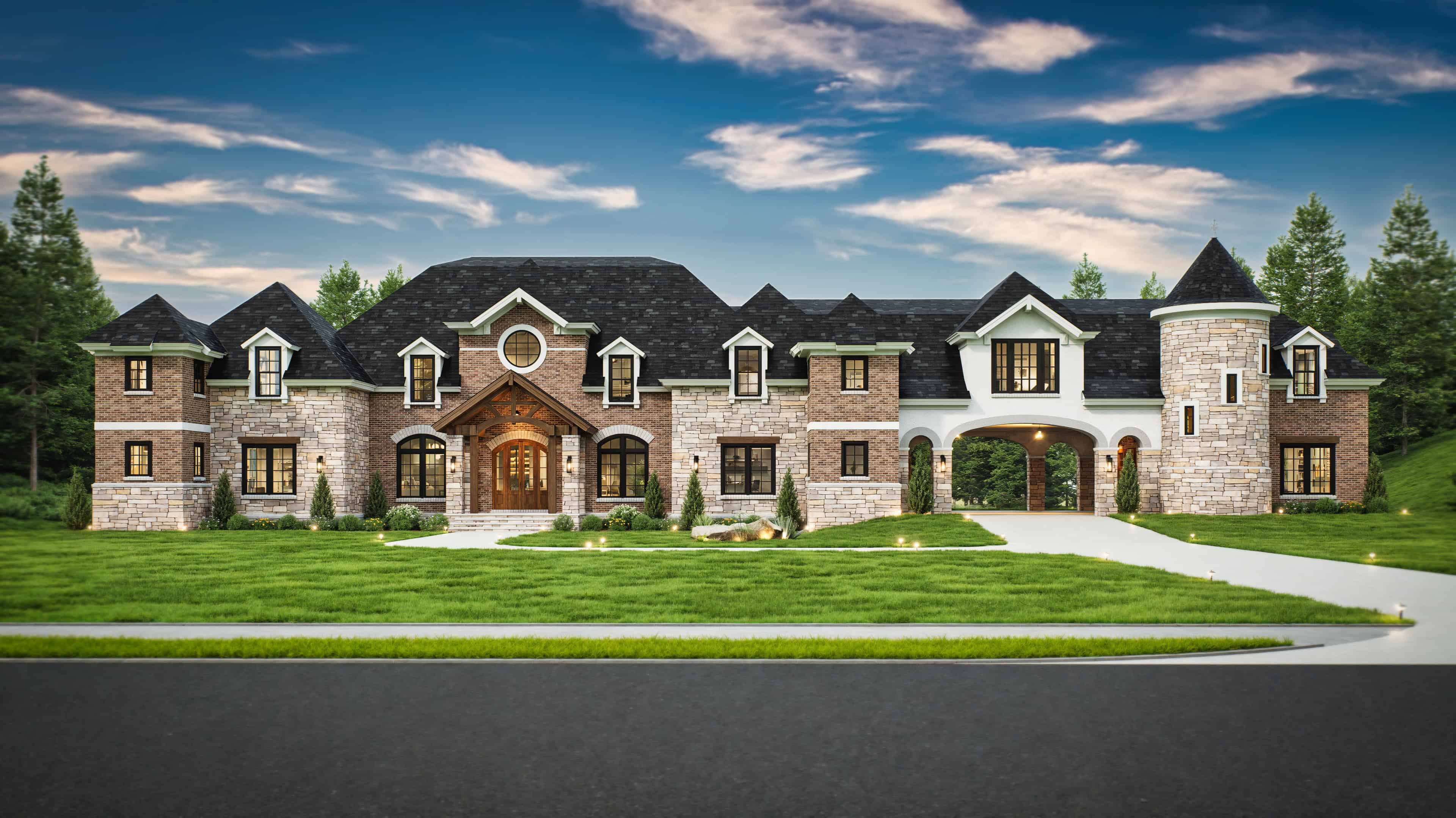 4-Bedroom, 6532 Sq Ft Chateau Home Plan - 106-1298 - Main Exterior