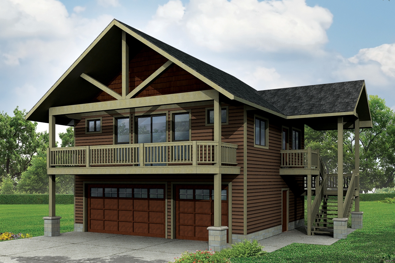 1-Bedroom, 896 Sq Ft Garage w/Apartments Home Plan - 108-1784 - Main Exterior