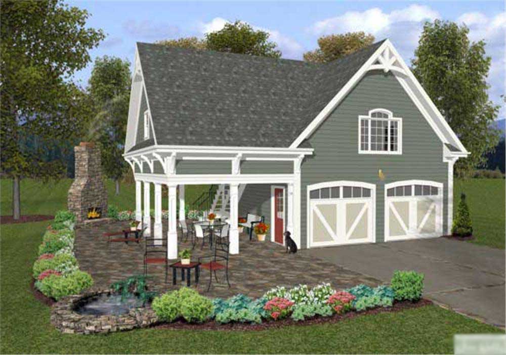 0-Bedroom, 1207 Sq Ft Garage Home Plan - 109-1000 - Main Exterior