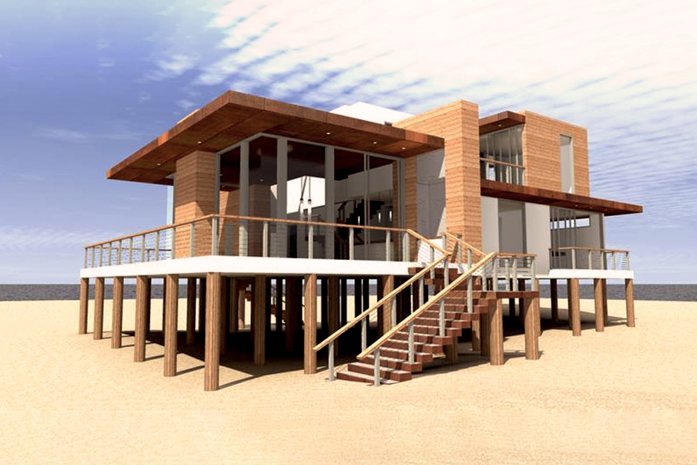 4-Bedroom, 2490 Sq Ft Beachfront Home Plan - 116-1094 - Main Exterior