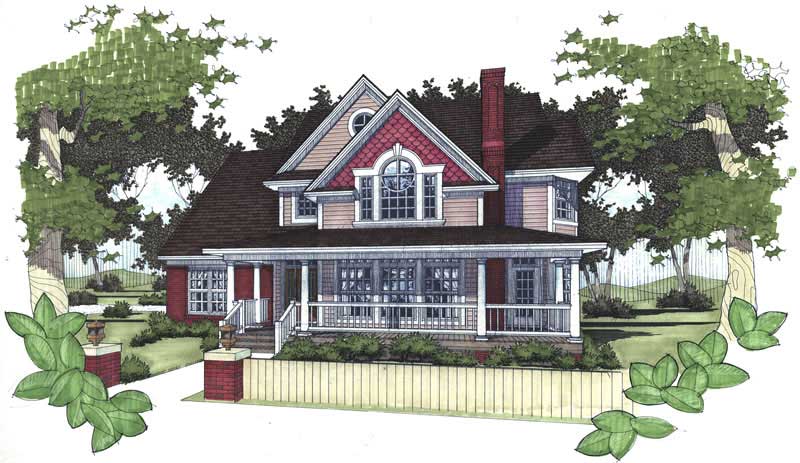 4-Bedroom, 1898 Sq Ft Farmhouse Home Plan - 117-1019 - Main Exterior