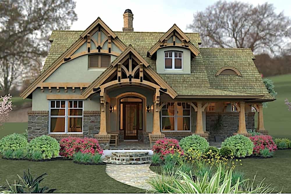 3-Bedroom, 1421 Sq Ft Bungalow Home - Plan #117-1104 - Main Exterior