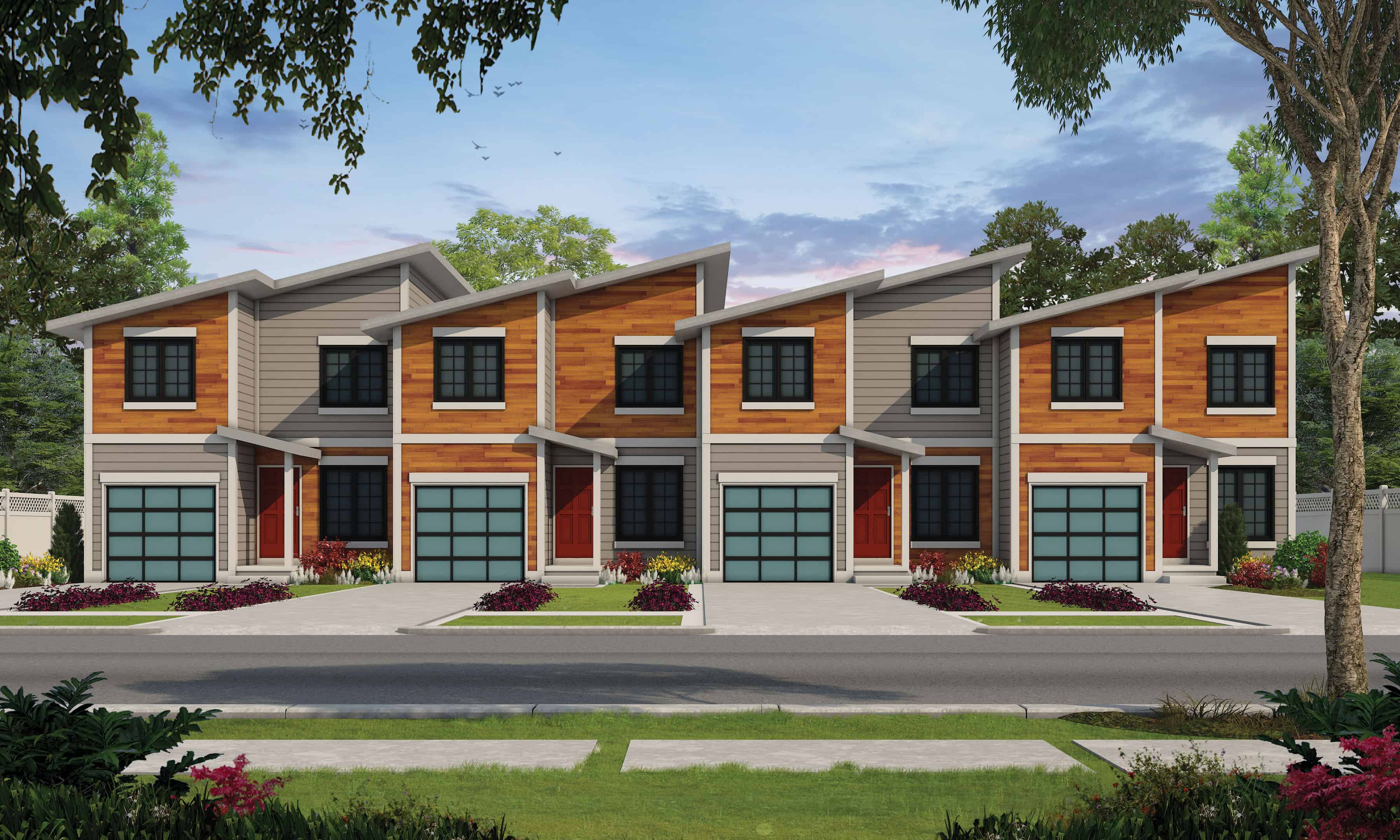 3-Bedroom, 1277 Sq Ft Per Unit Multi-Unit Home - Plan #120-2621 - Main Exterior