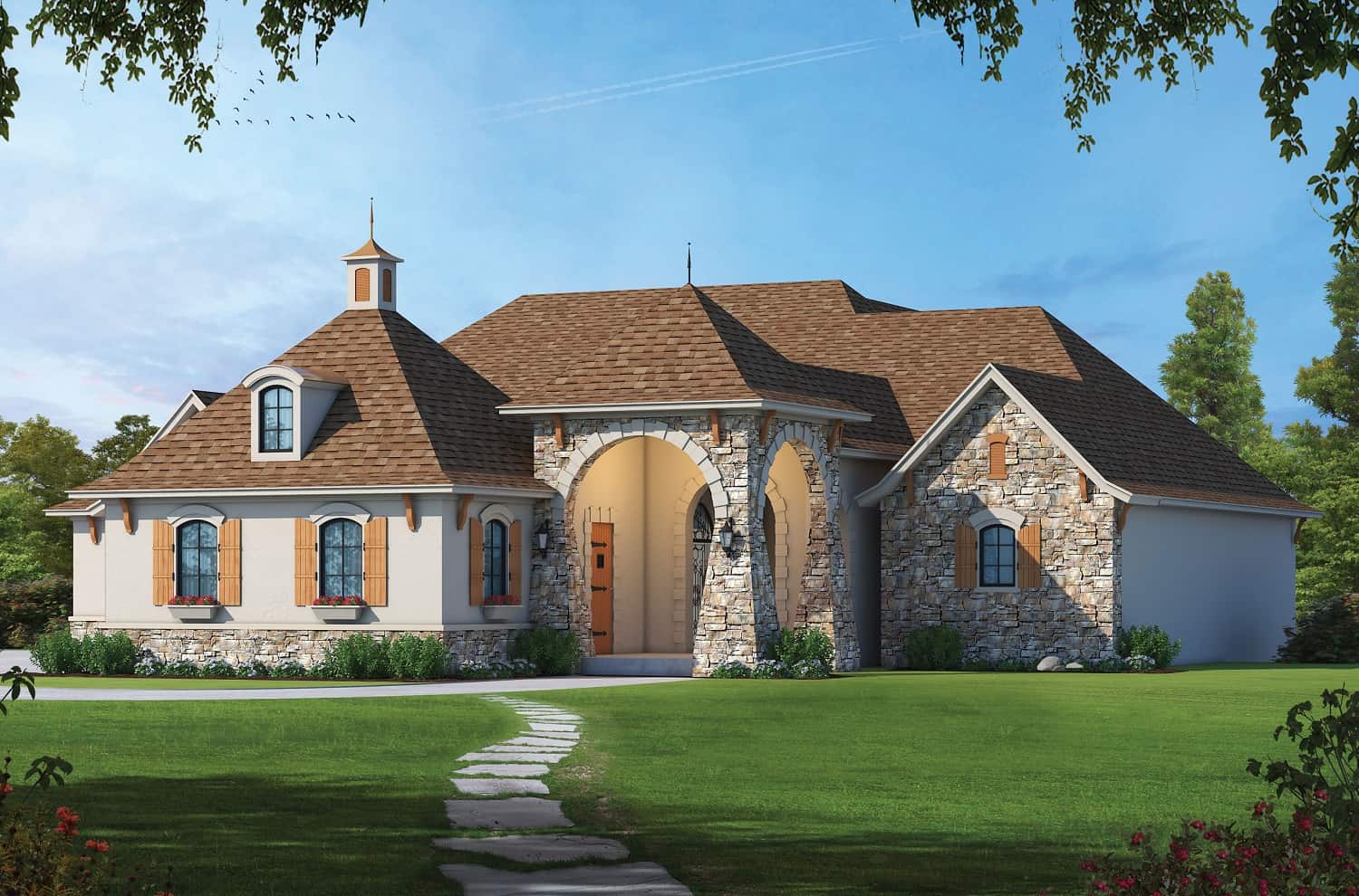 4-Bedroom, 4681 Sq Ft European House Plan - 120-2703 - Front Exterior