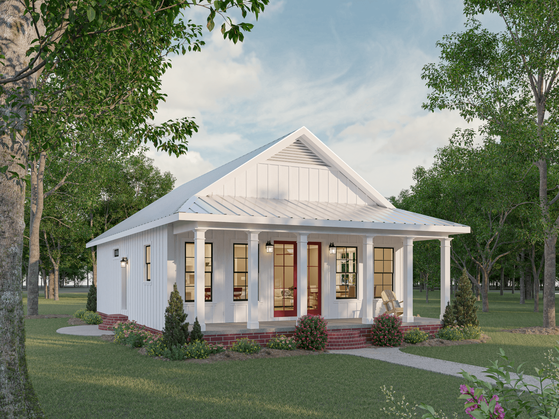 2-Bedroom, 1120 Sq Ft Ranch House - Plan #123-1117 - Front Exterior