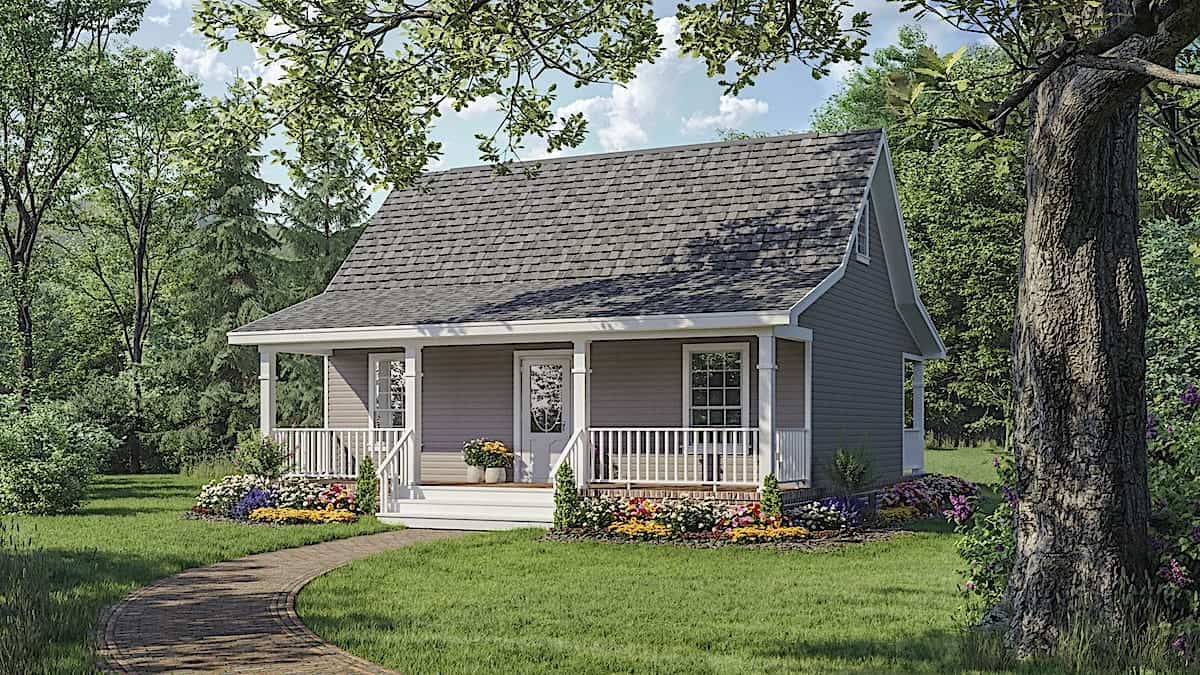 2-Bedroom, 800 Sq Ft Country House - Plan #141-1078 - Front Exterior