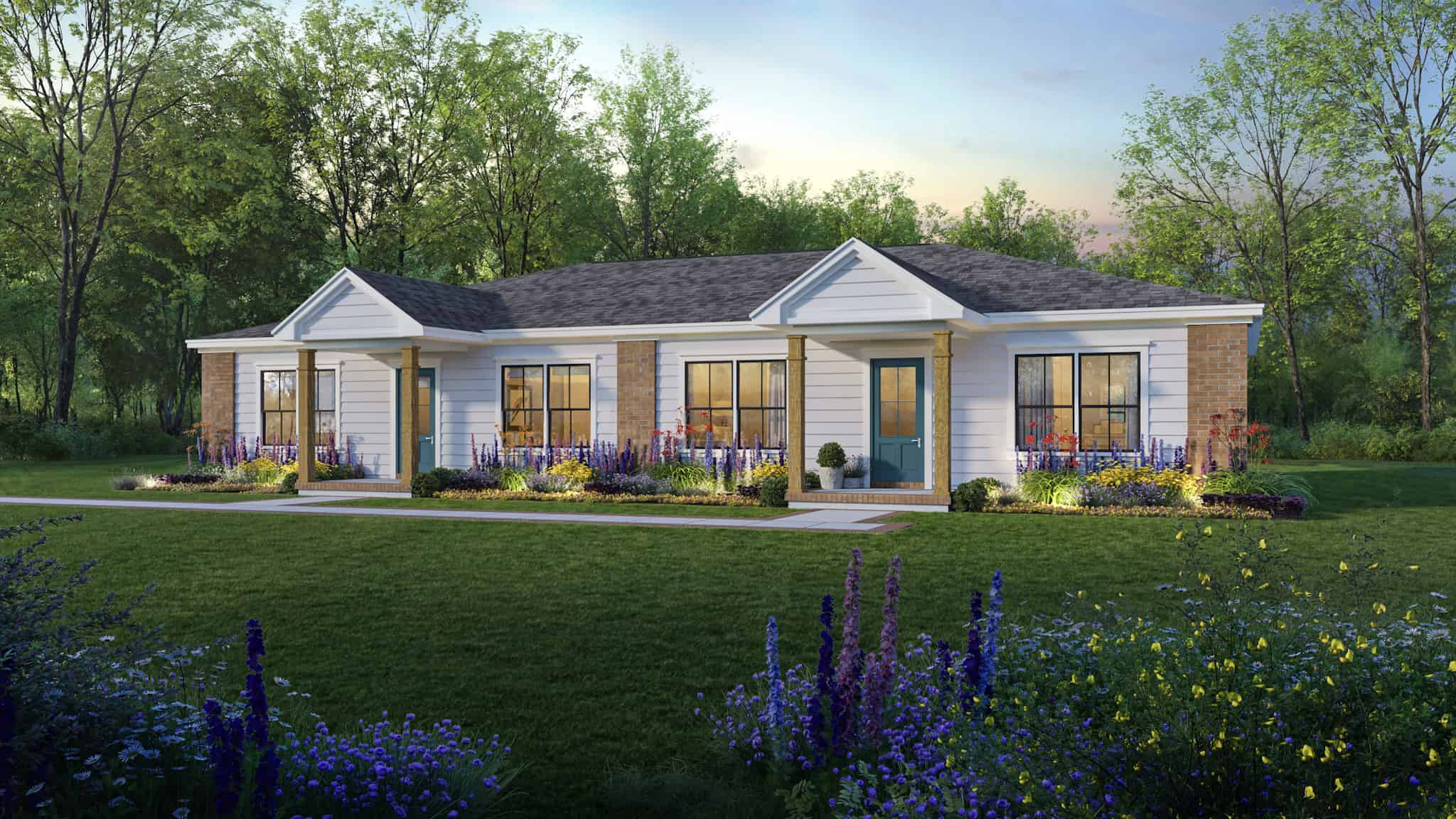 4-Bedroom, 2304 Sq Ft Duplex/Multi-Unit Home Plan - 141-1340 - Main Exterior
