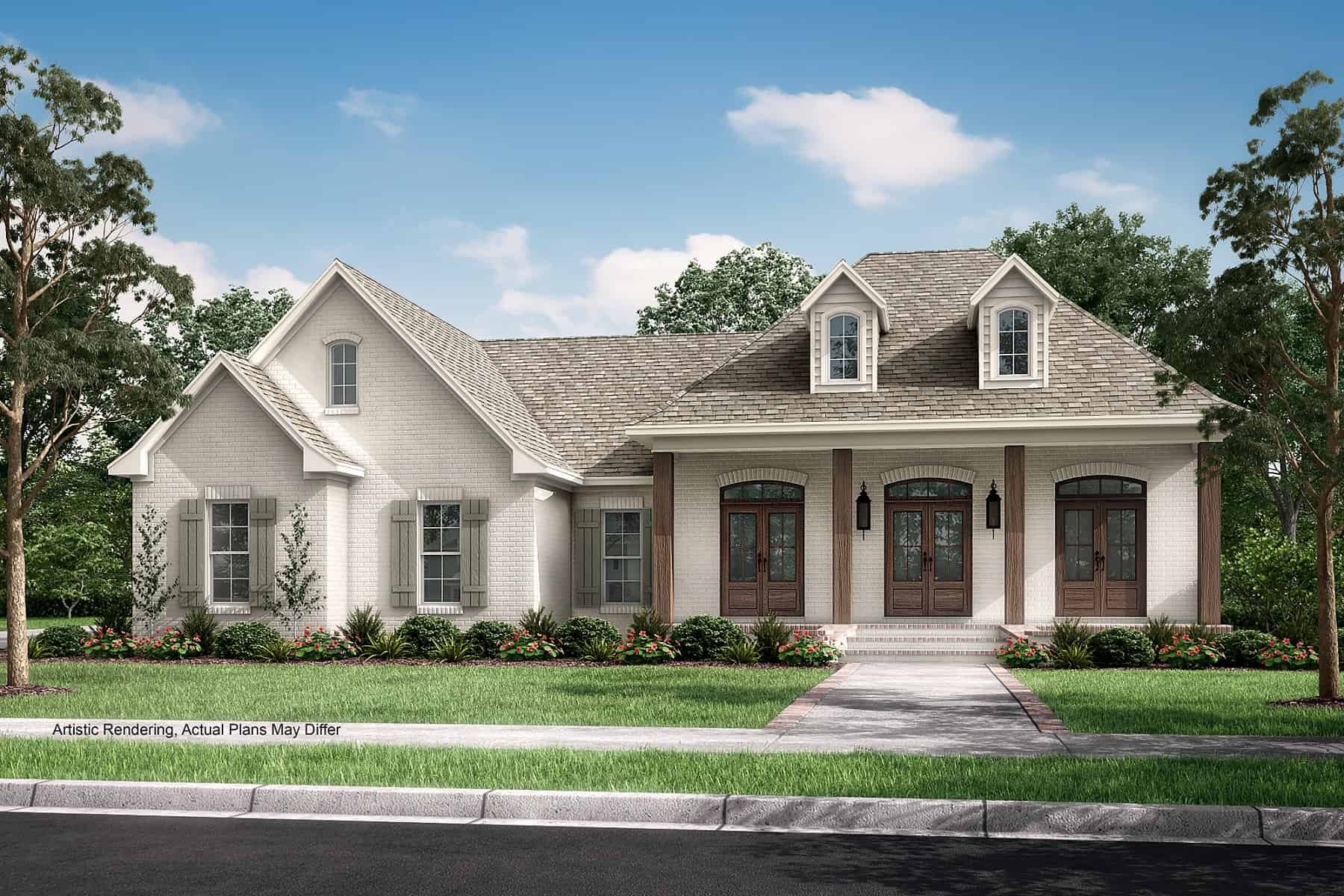 3-Bedroom, 1500 Sq Ft Acadian Home Plan - 142-1058 - Main Exterior