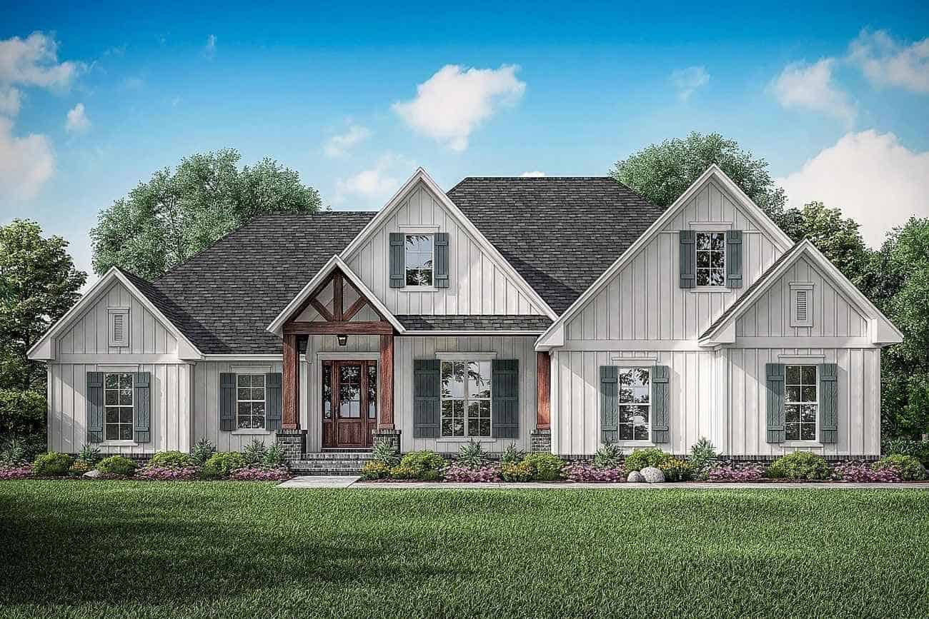 3-Bedroom, 2,358 Sq Ft Farmhouse Home Plan with Bonus Room - #142-1213