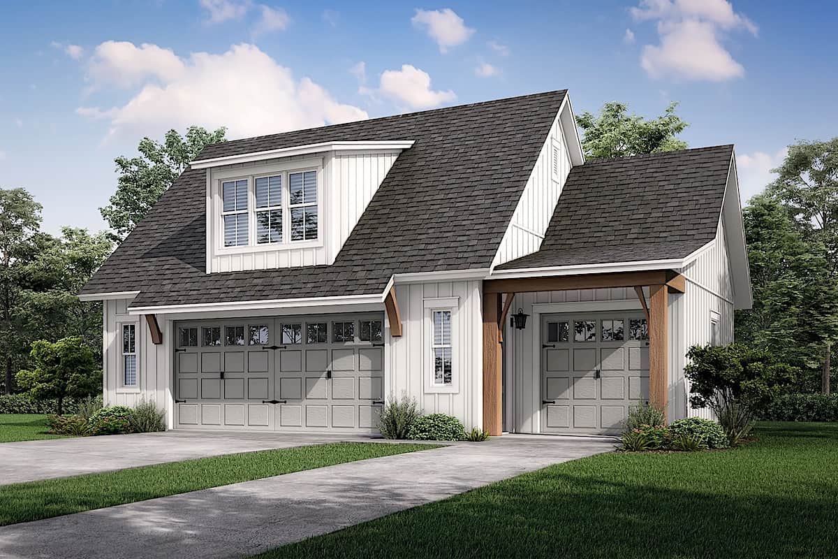 0-Bedroom, 512 Sq Ft Garage Plan #142-1248 - Main Exterior