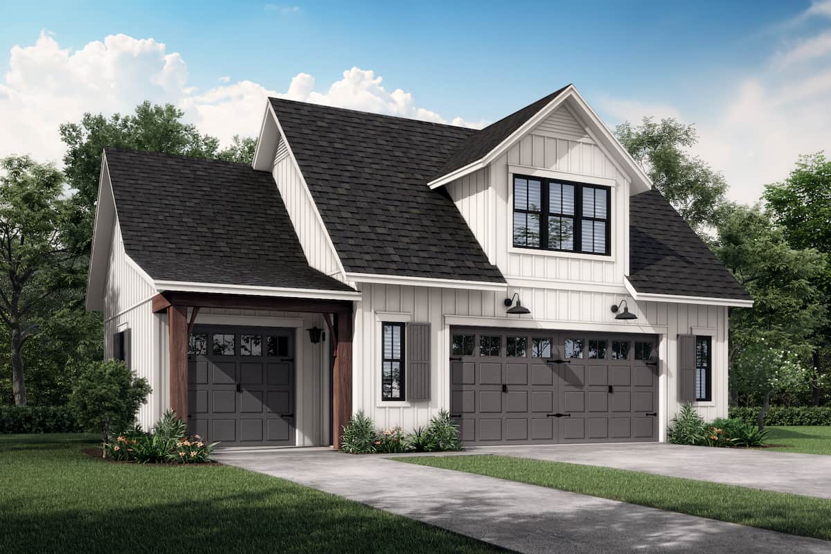 1-Bedroom, 522 Sq Ft Garage Plan #142-1249 - Main Exterior