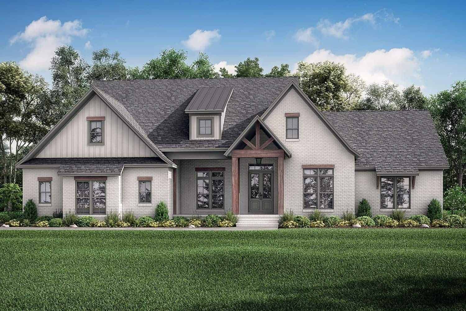 5-Bedroom, 2985 Sq Ft Country House Plan - 142-1278 - Front Exterior