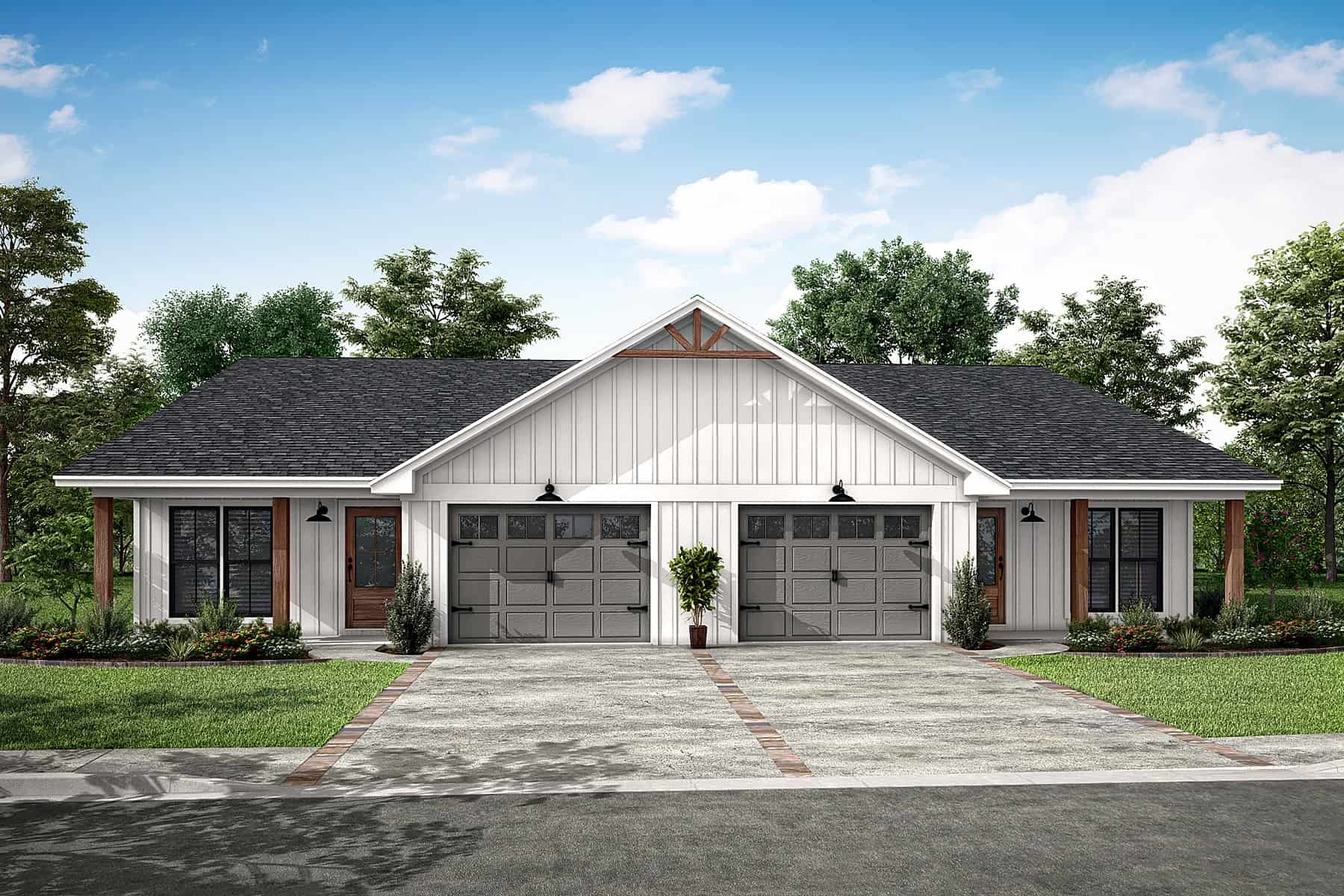 6-Bedroom, 2496 Sq Ft Duplex/Multi-Unit Home Plan - 142-1453 - Main Exterior