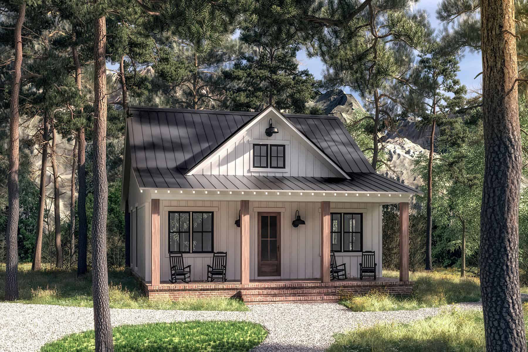 2-Bedroom, 960 Sq Ft Small House Plans - 142-1474 - Main Exterior