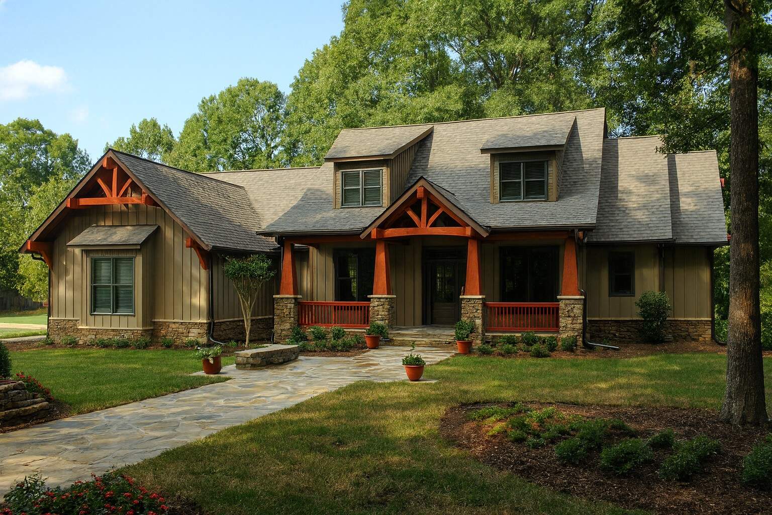 4-Bedroom, 2373 Sq Ft Country House Plan - 153-1020 - Front Exterior