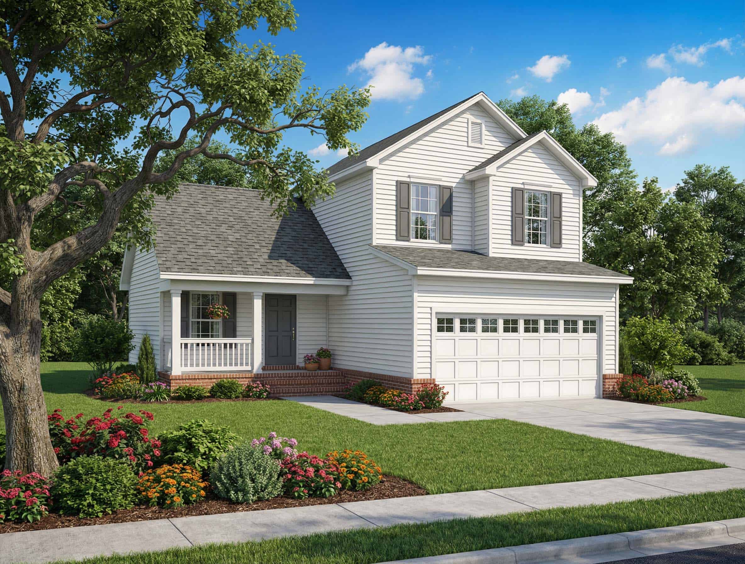 3-Bedroom, 1267 Sq Ft Multi-Level Home Plan - 153-1740 - Main Exterior