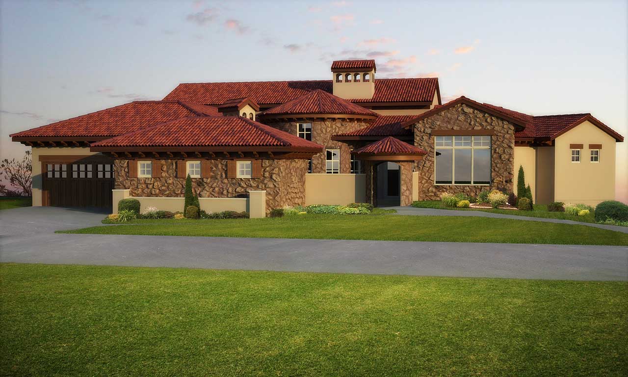 4-Bedroom, 6092 Sq Ft Luxury Home Plan - 161-1043 - Main Exterior