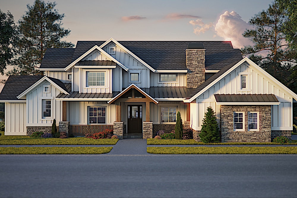 4-Bedroom, 4072 Sq Ft Luxury Home - Plan #161-1105 - Main Exterior