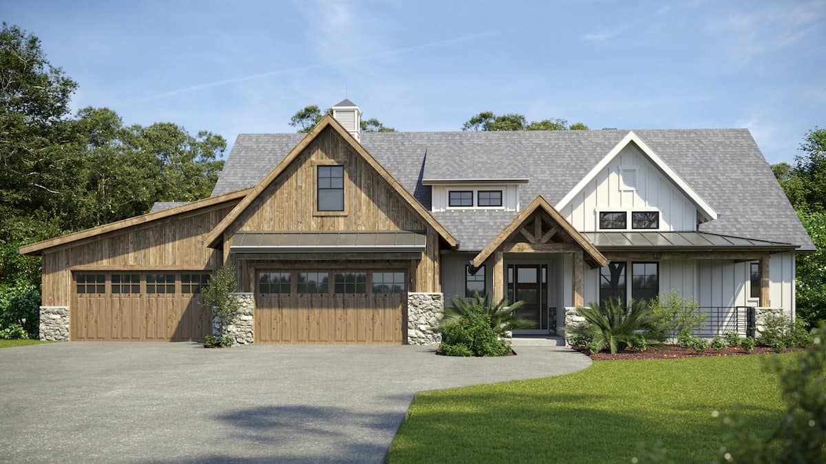 4–7-Bedroom, 3359–5598 Sq Ft Modern Farmhouse - Plan #161-1141 - Front Exterior