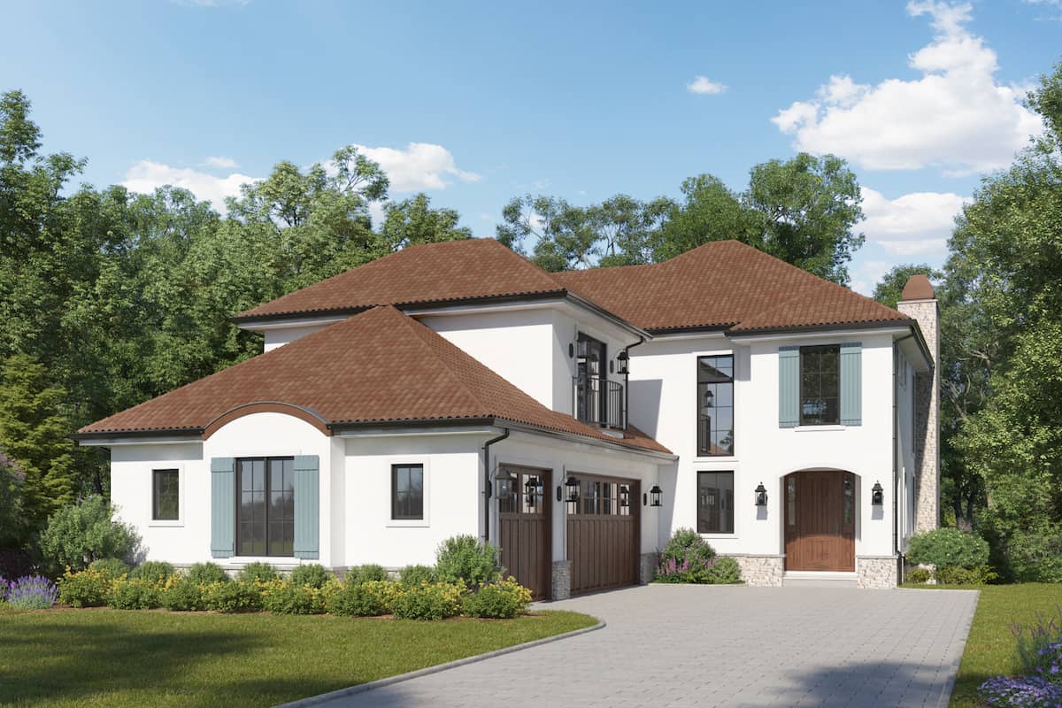 3–4-Bedroom, 3389–4429 Sq Ft Mediterranean House - Plan #161-1156 - Front Exterior