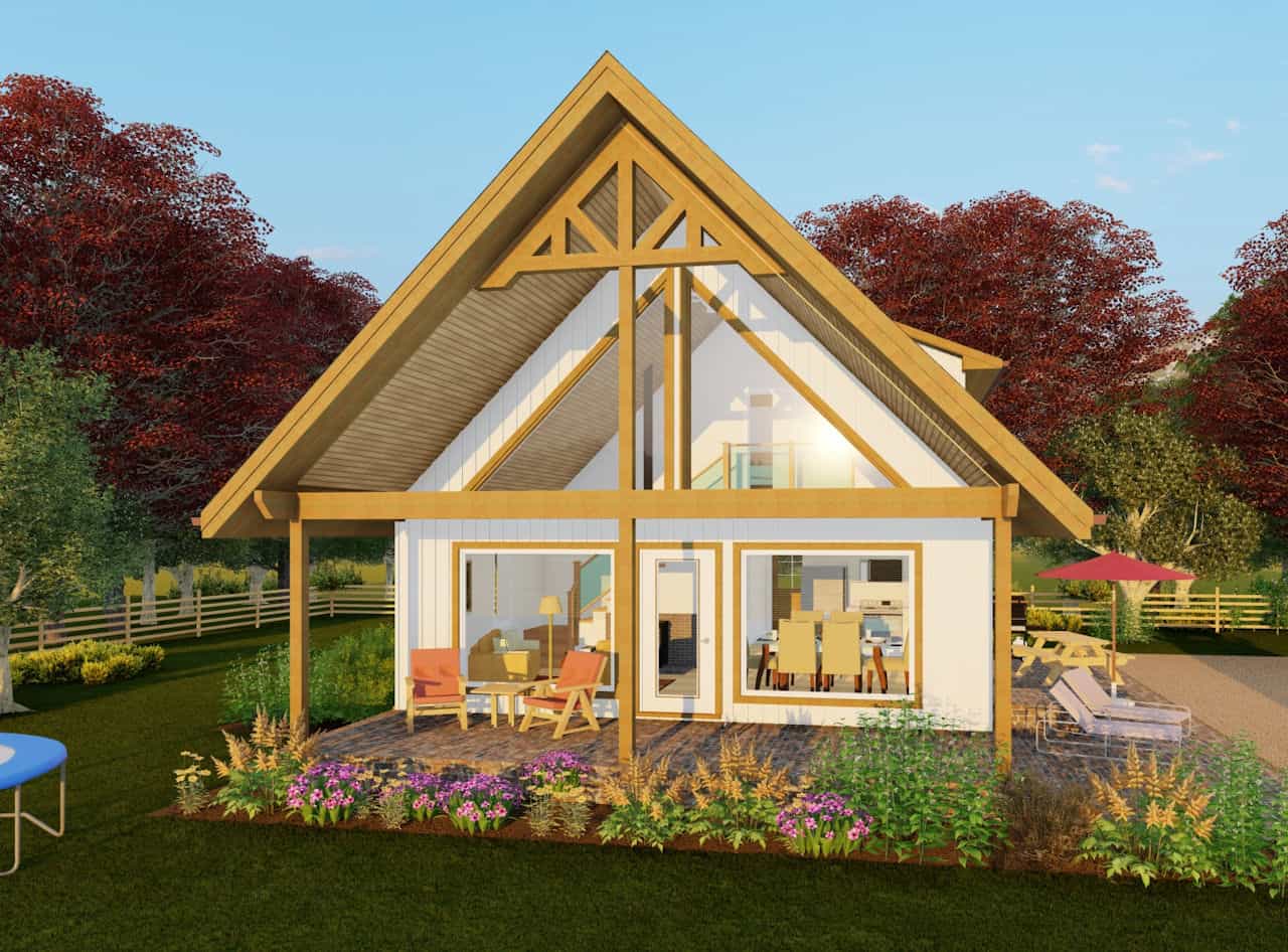 A Frame Home Plan - 2 Bedrms, 2 Baths - 1252 Sq Ft - #177-1067