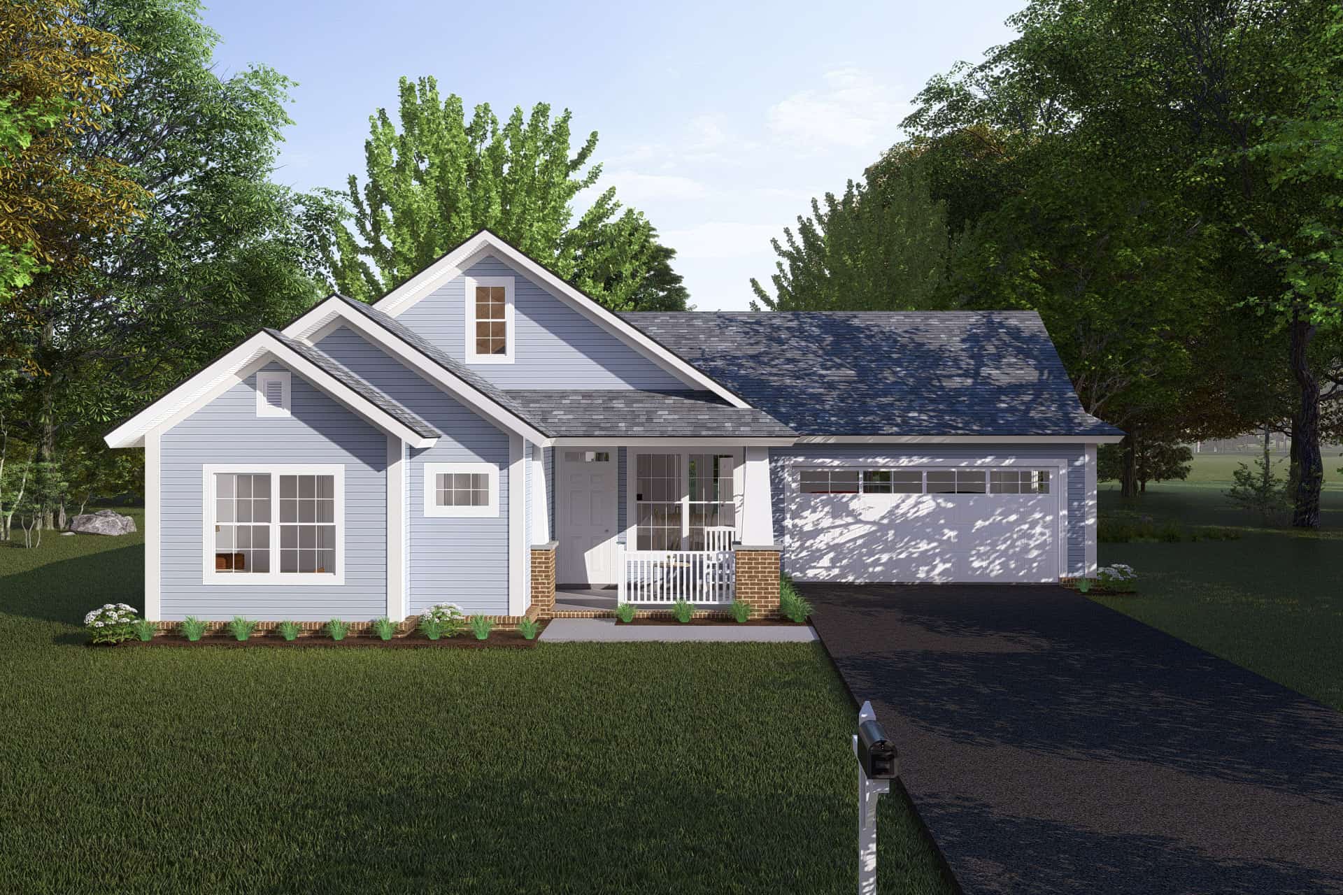 3-Bedroom, 1163 Sq Ft Craftsman Home Plan - 178-1246 - Main Exterior