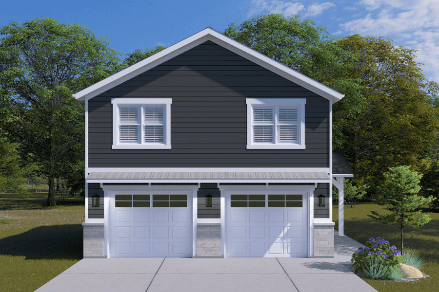 2-Bedroom, 1049 Sq Ft Garage w/Apartments Home Plan #187-1252 - Main Exterior