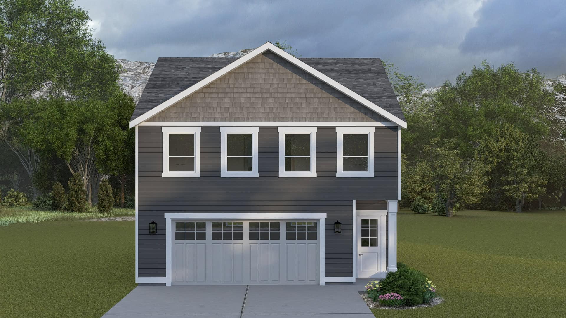 2-Bedroom, 1327 Sq Ft Garage w/Apartments Home Plan - 187-1267 - Main Exterior