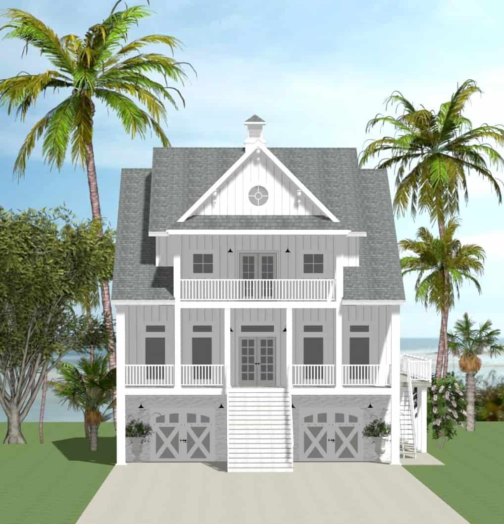 Coastal House Plan - 5 Bedrms, 4.5 Baths - 2932 Sq Ft - #189-1164