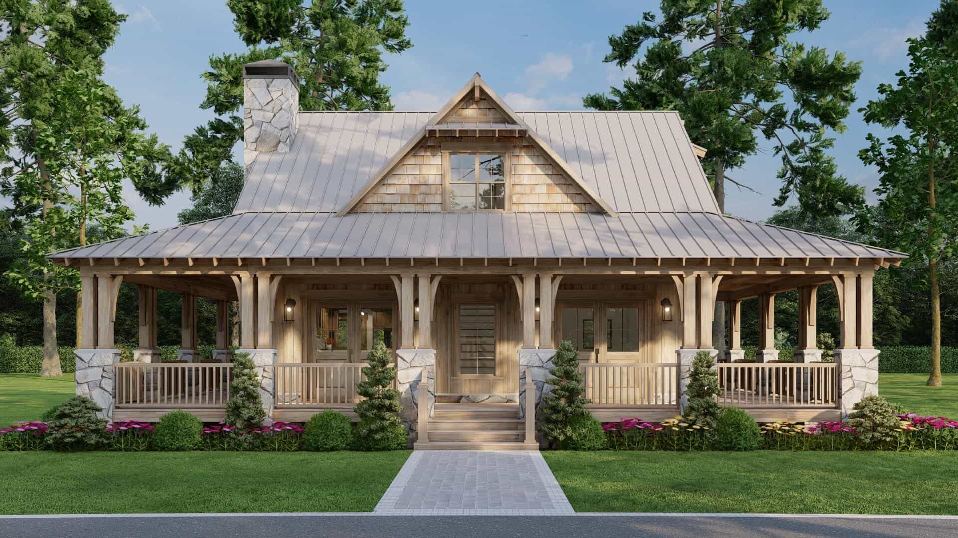 Rustic Home Plan - 3 Bedrms, 2.5 Baths - 1660 Sq Ft - #193-1300