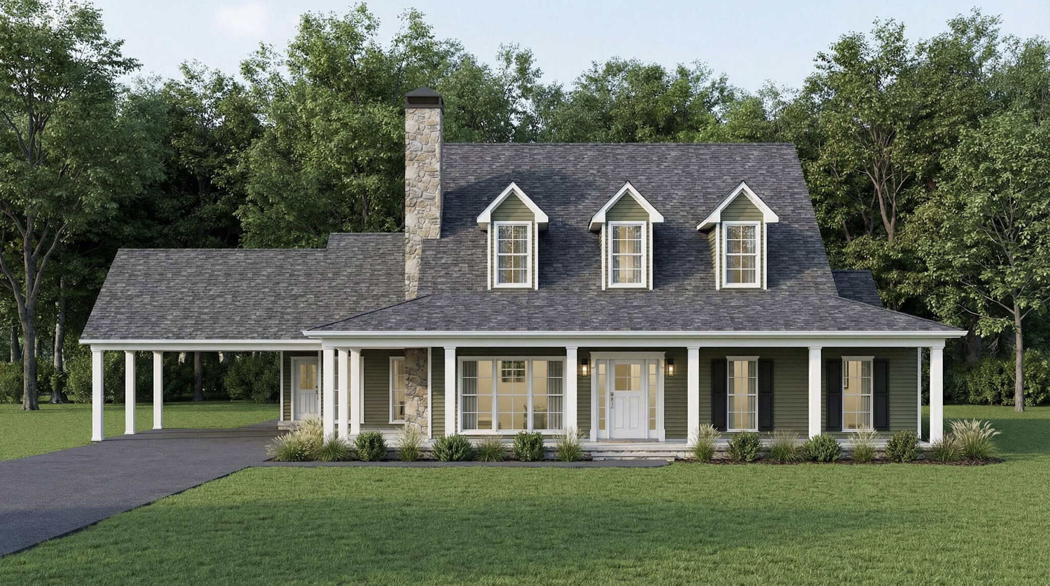 Farmhouse House Plan - 3 Bedrms, 2 Baths - 3418 Sq Ft - #193-1389