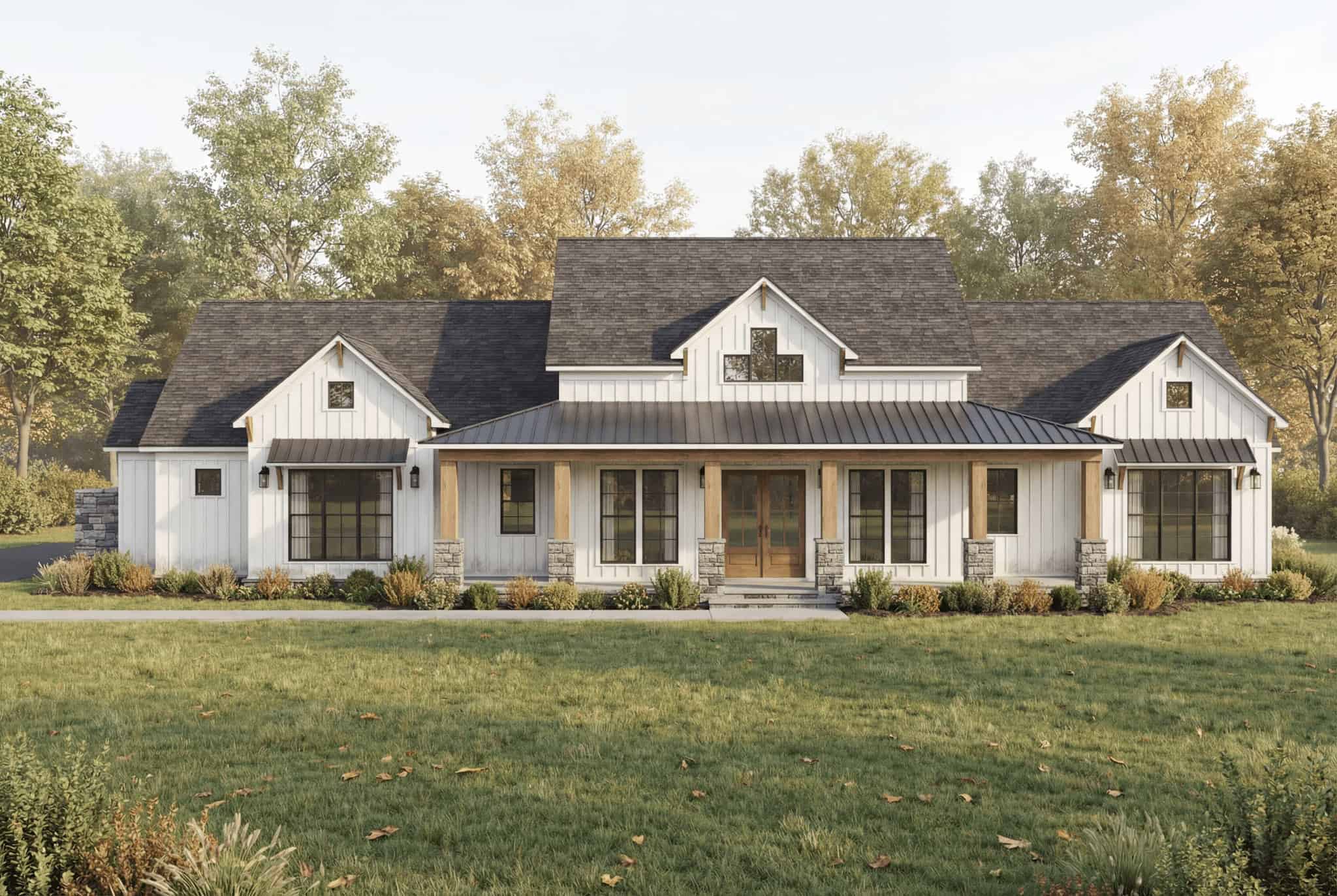 Farmhouse House Plan - 3 Bedrms, 3.5 Baths - 2692 Sq Ft - #193-1391