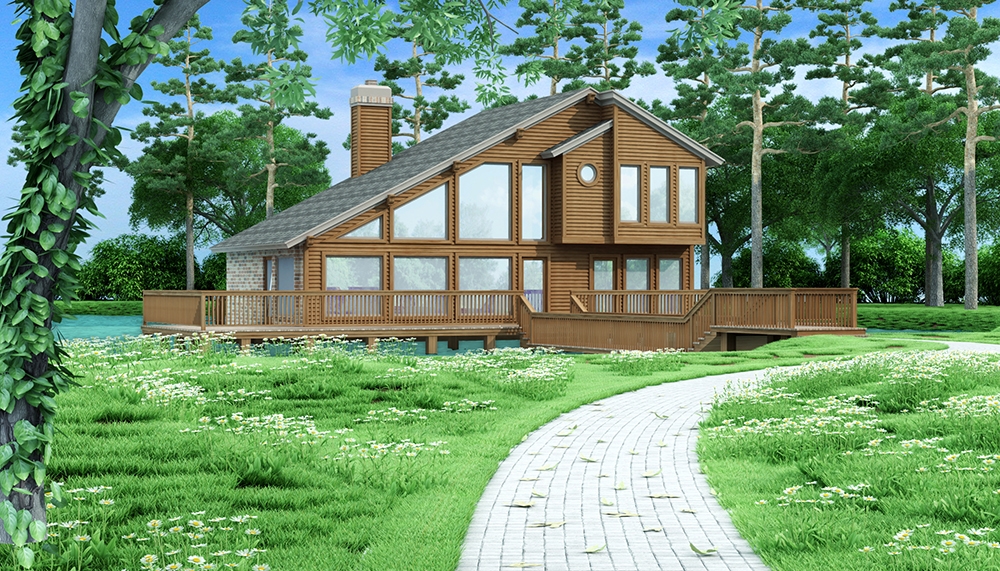 3-Bedroom, 1526 Sq Ft Vacation Homes Home Plan - 195-1031 - Main Exterior