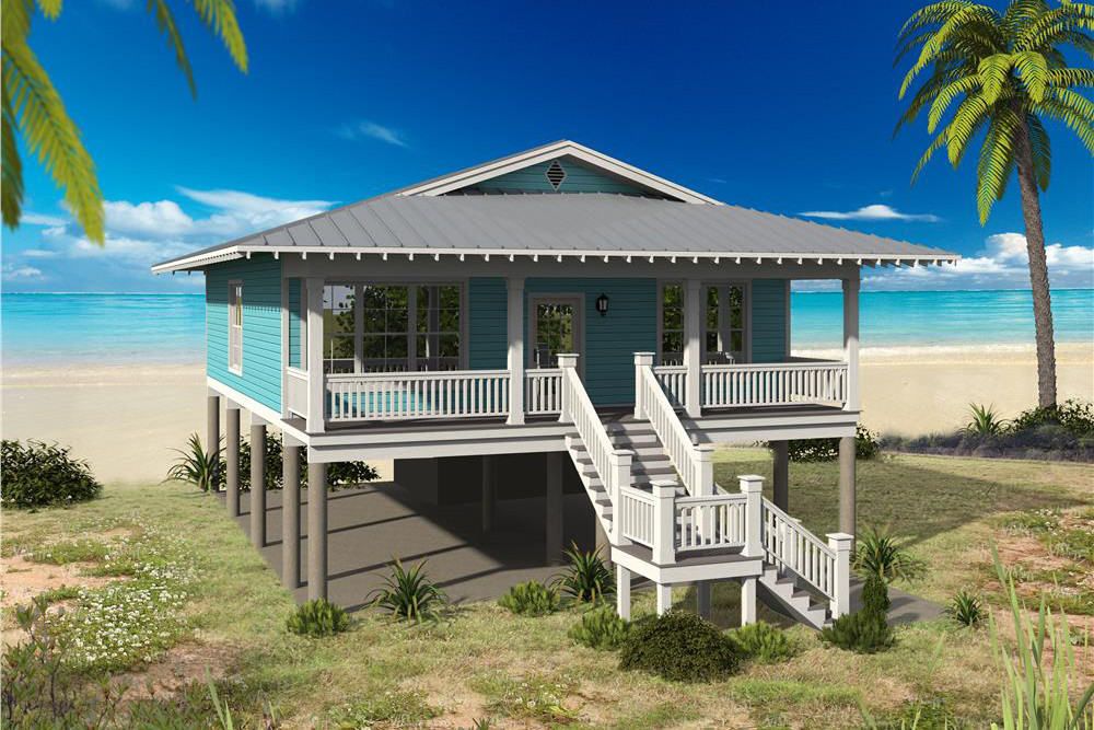 2-Bedroom, 1267 Sq Ft Vacation Homes House - Plan #196-1033 - Front Exterior