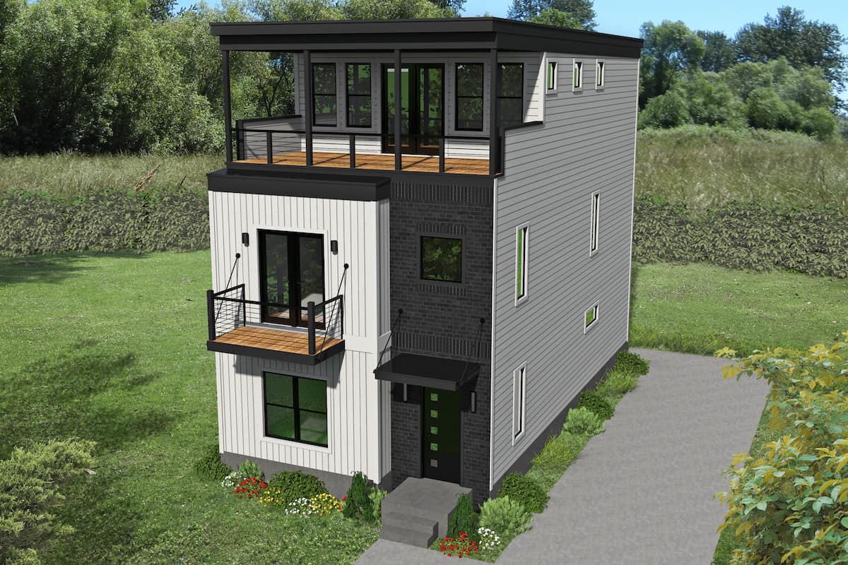 3-Bedroom, 2200 Sq Ft Modern Home -Plan #196-1221 - Main Exterior