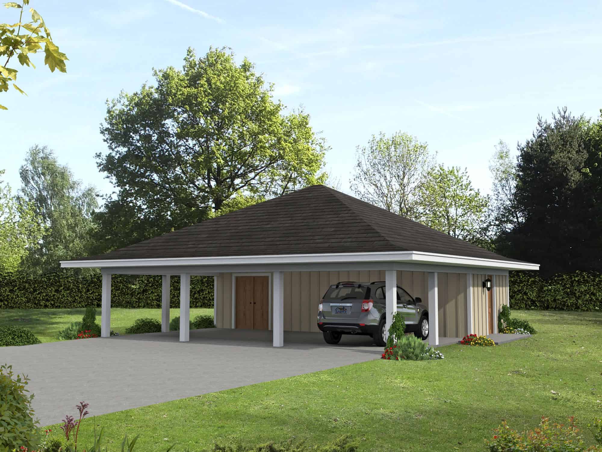 646 Sq Ft Garage House Plan - 196-18752 - Front Exterior