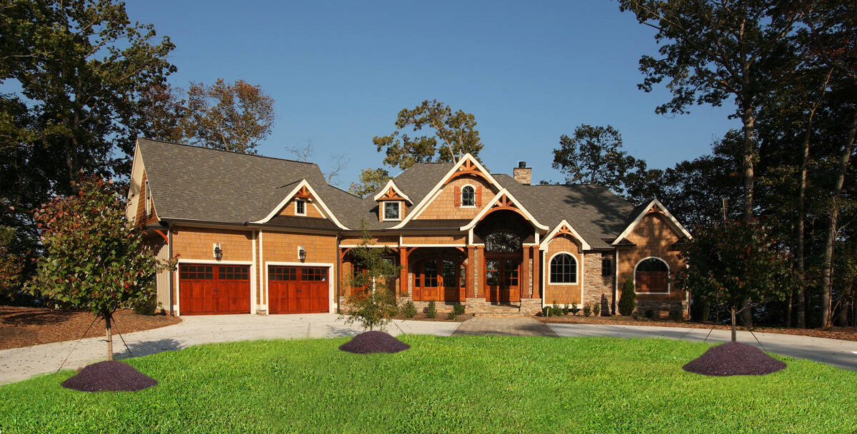 2-Bedroom, 3463 Sq Ft Rustic House - Plan #198-1097 - Front Exterior