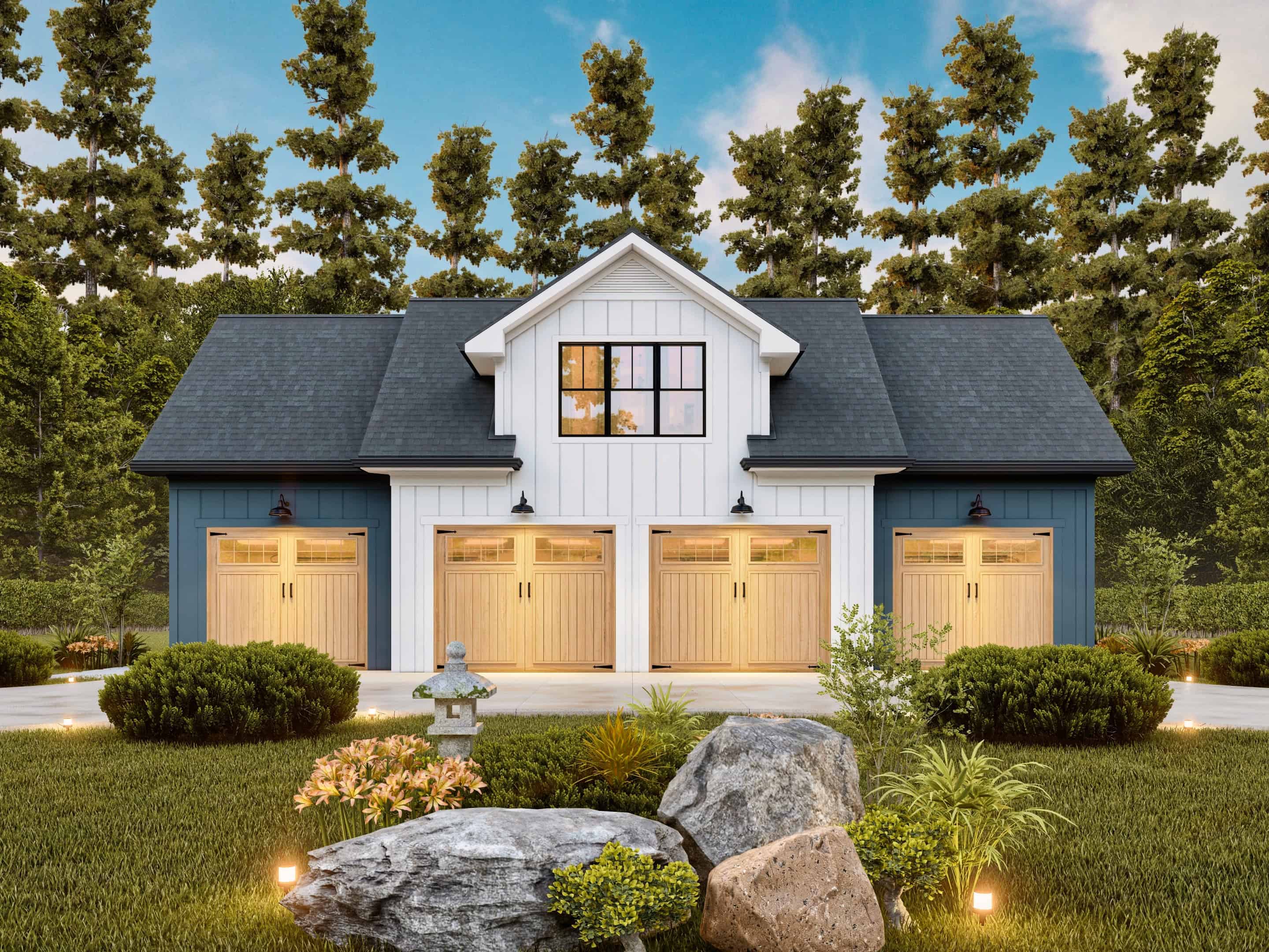 1-Bedroom, 1056 Sq Ft Garage w/Apartments Home Plan #198-1174 - Main Exterior