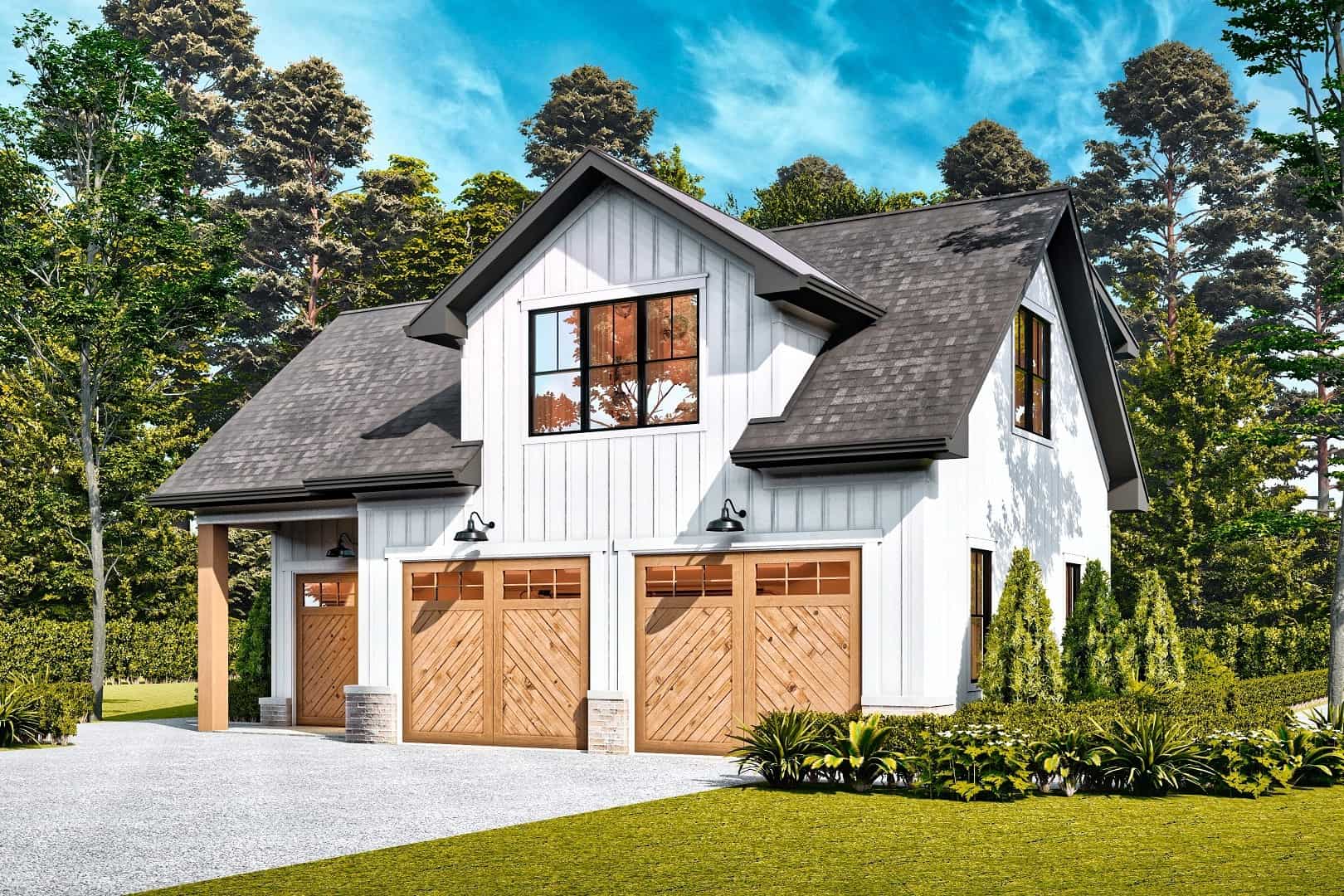 1-Bedroom, 765 Sq Ft Garage w/Apartments Home Plan #198-1175 - Main Exterior