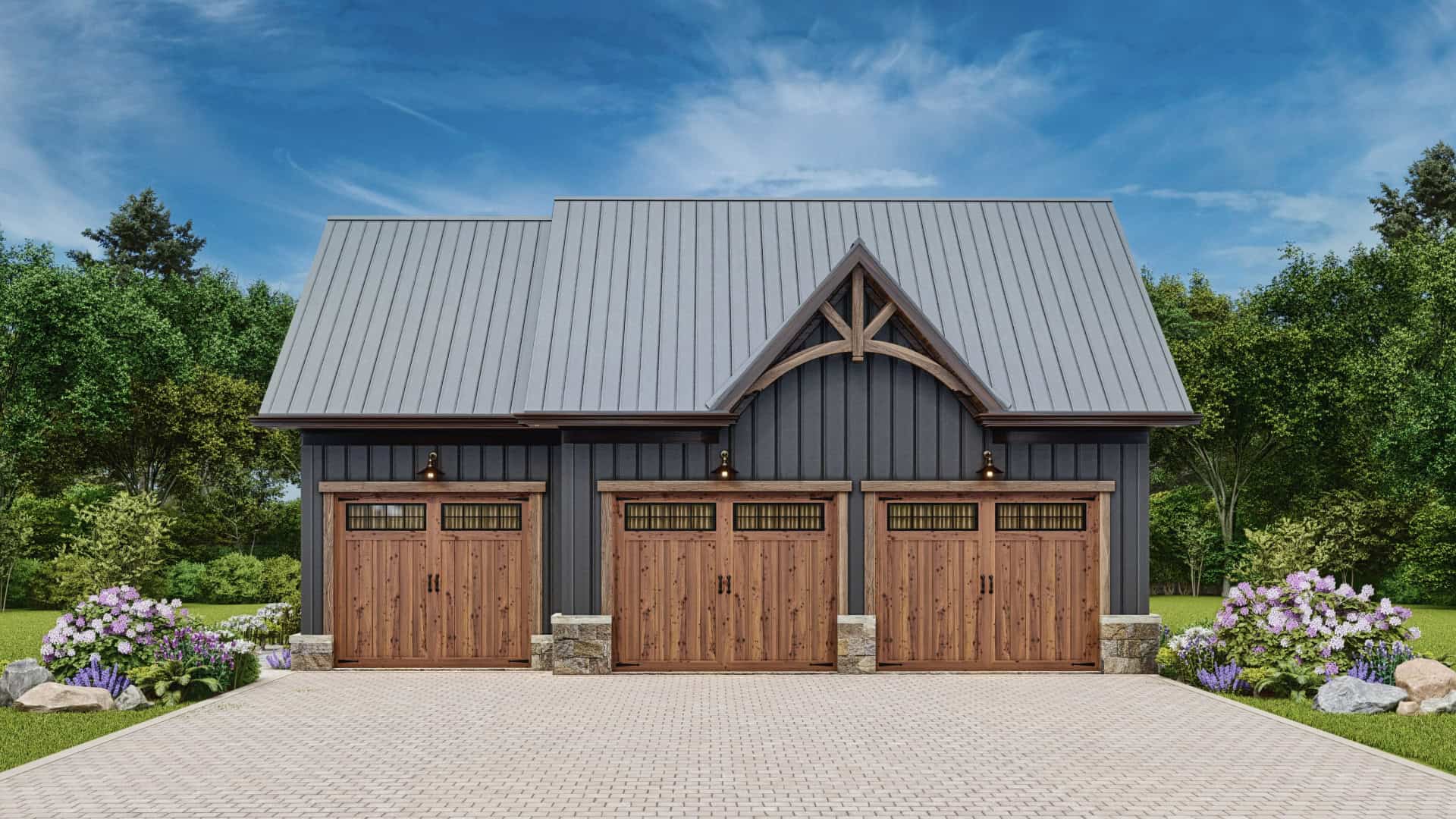1-Bedroom, 665 Sq Ft Garage w/Apartments Home Plan #198-1180 - Main Exterior
