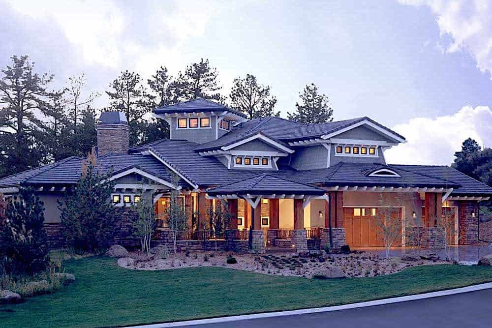 5-Bedroom, 5876 Sq Ft Prairie Home - Plan #205-1019 - Main Exterior