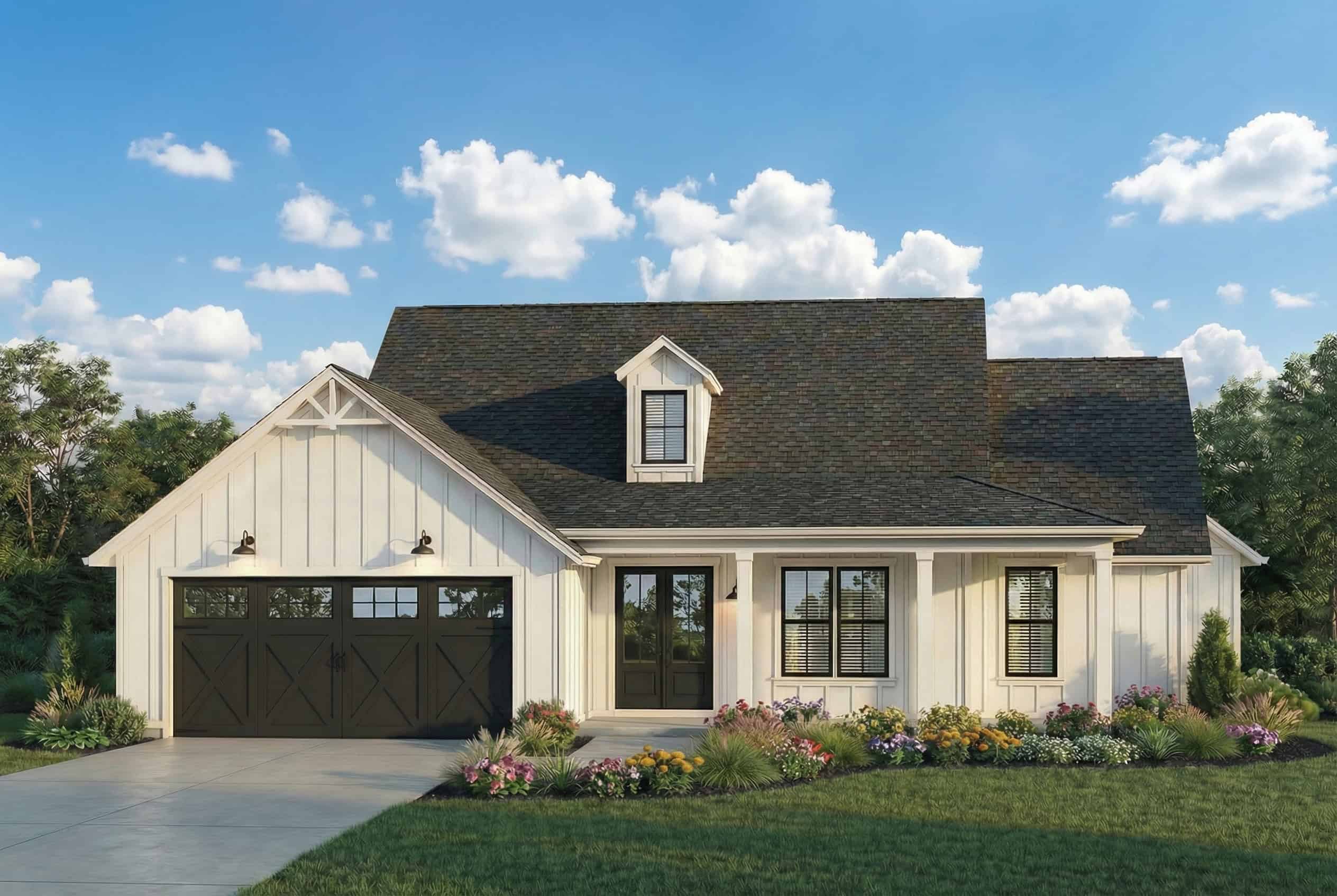 3-Bedroom, 1600 Sq Ft Farmhouse Home Plan - 206-1056 - Main Exterior