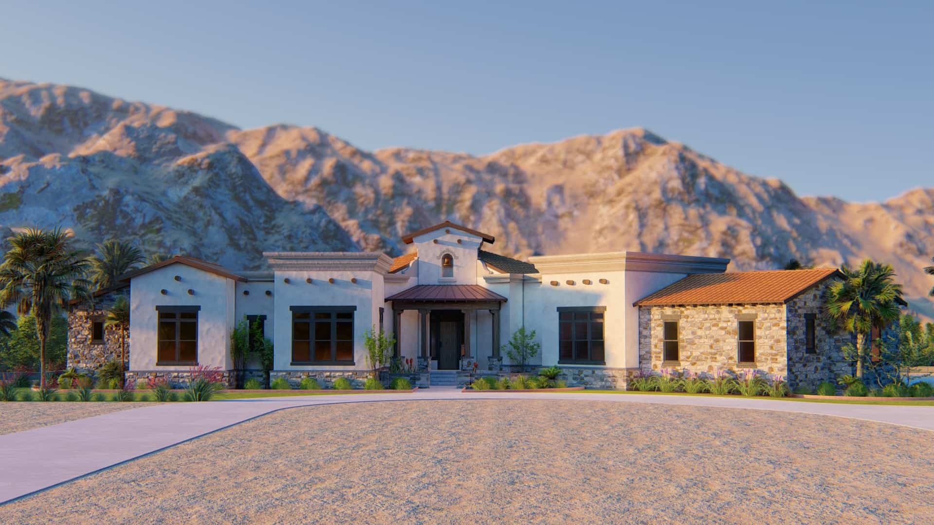3-Bedroom, 2413 Sq Ft Southwest House - Plan #209-1001 - Front Exterior