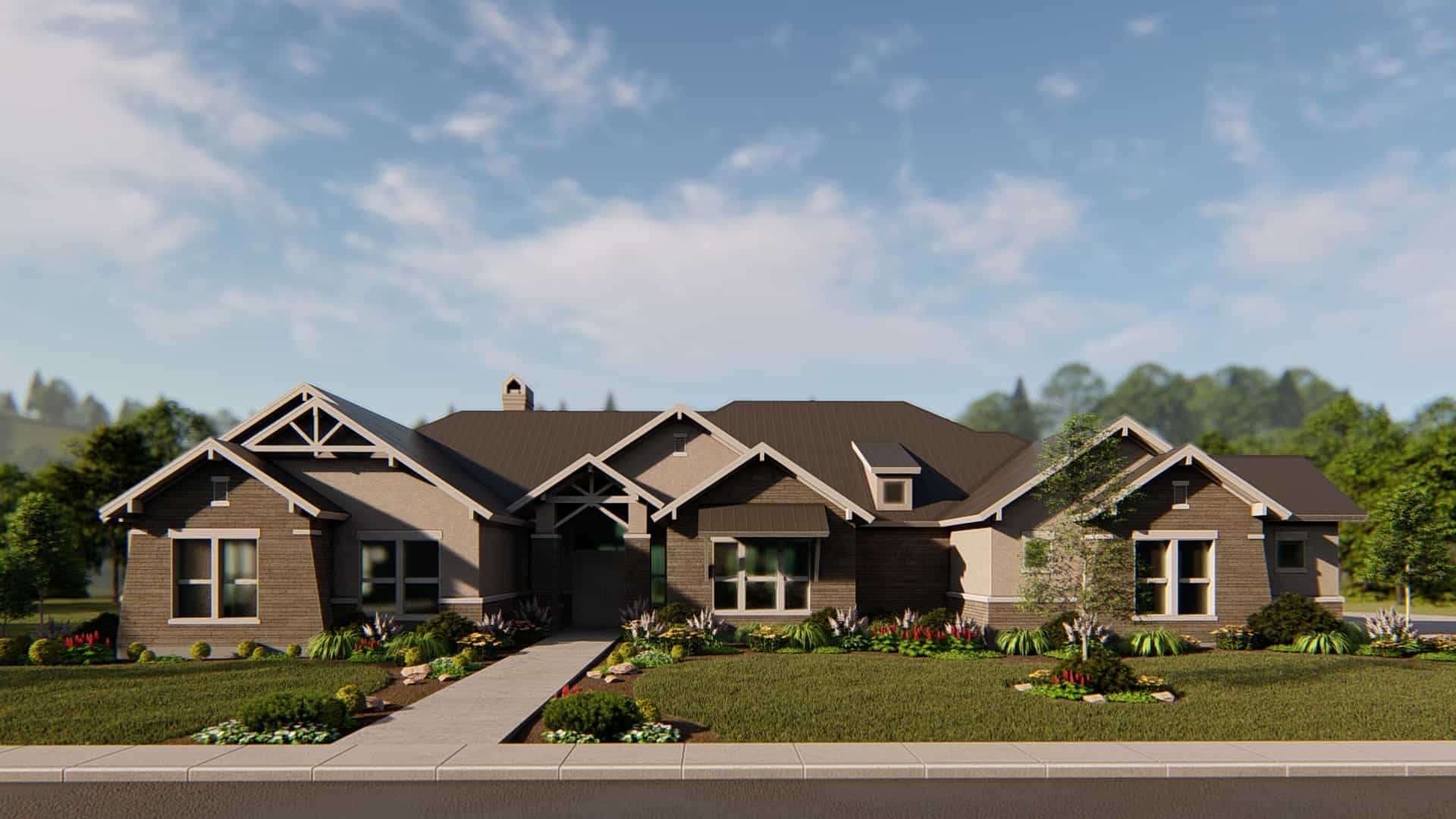 4-Bedroom, 4420 Sq Ft Arts and Crafts Home - Plan #209-1014 - Main Exterior