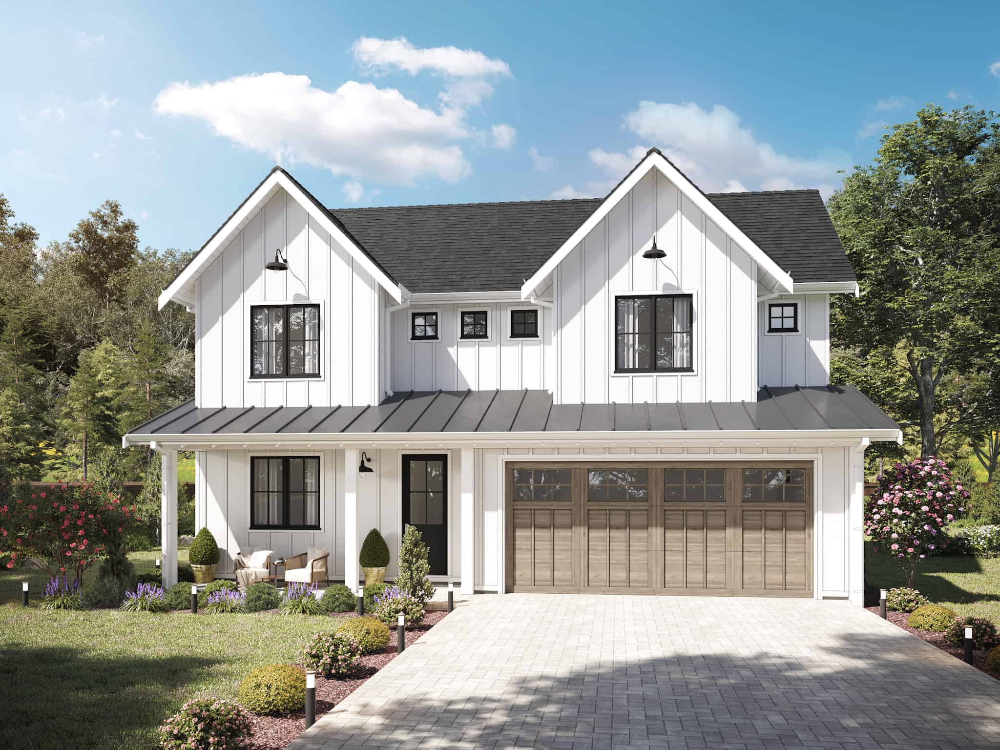 6-Bedroom, 2421 Sq Ft Farmhouse Home Plan - 211-1055 - Main Exterior