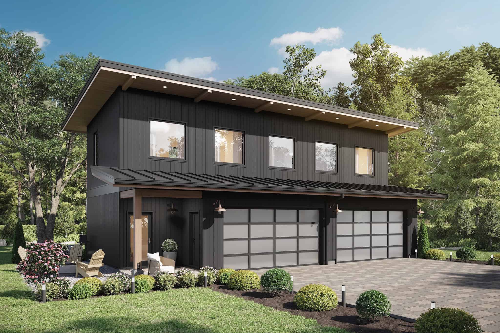 1-Bedroom, 968 Sq Ft Garage w/Apartments Home Plan - #211-1090